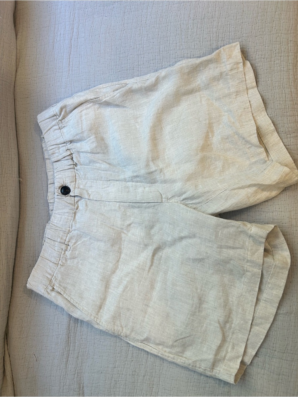 Madewell Cream Textured Linen-Blend Shorts